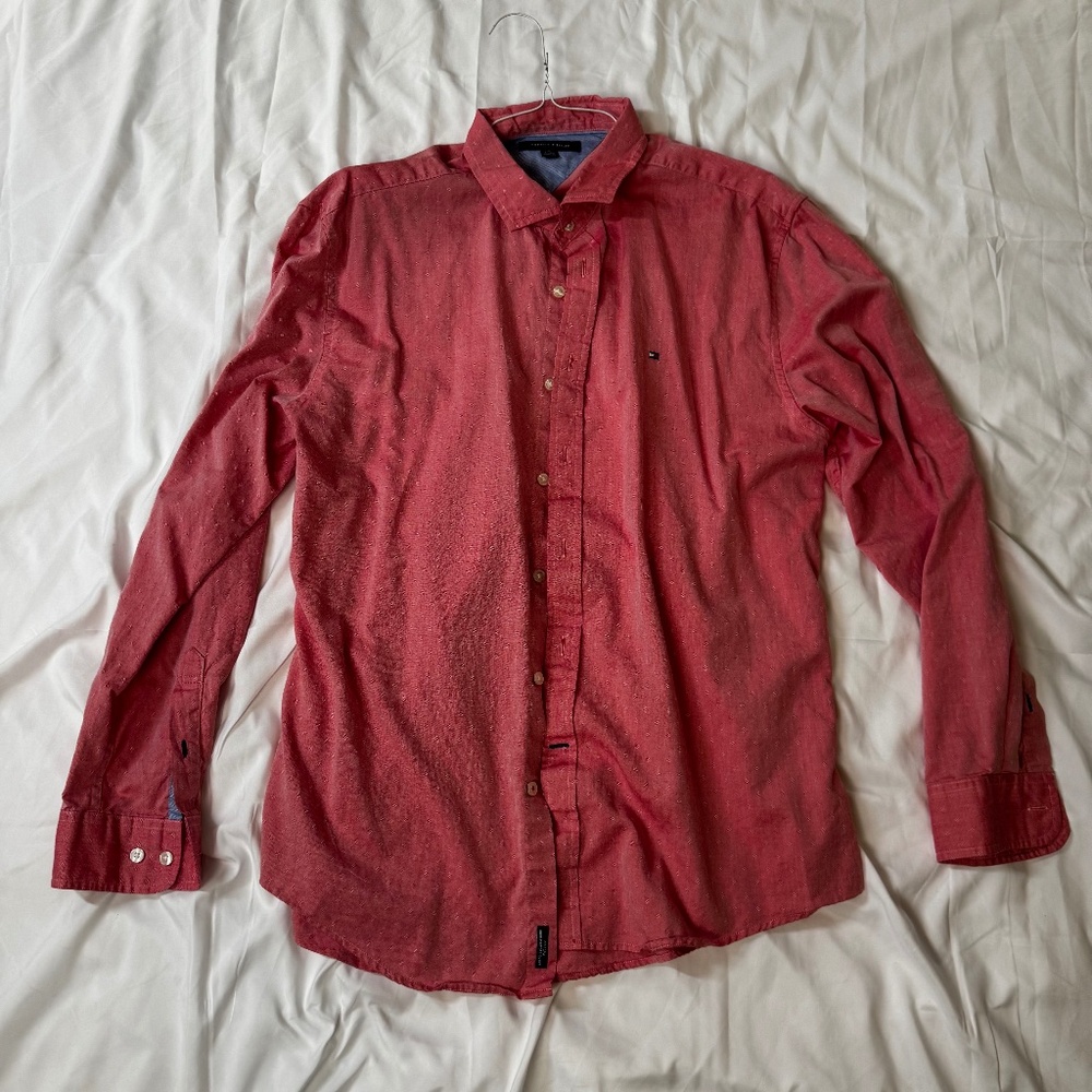 Salmon/Pink Tommy Hilfiger Oxford Shirt Size XL EUC